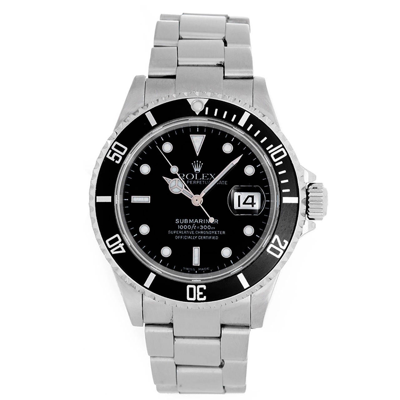 Rolex Stainless Steel Submariner Wristwatch Ref 16610