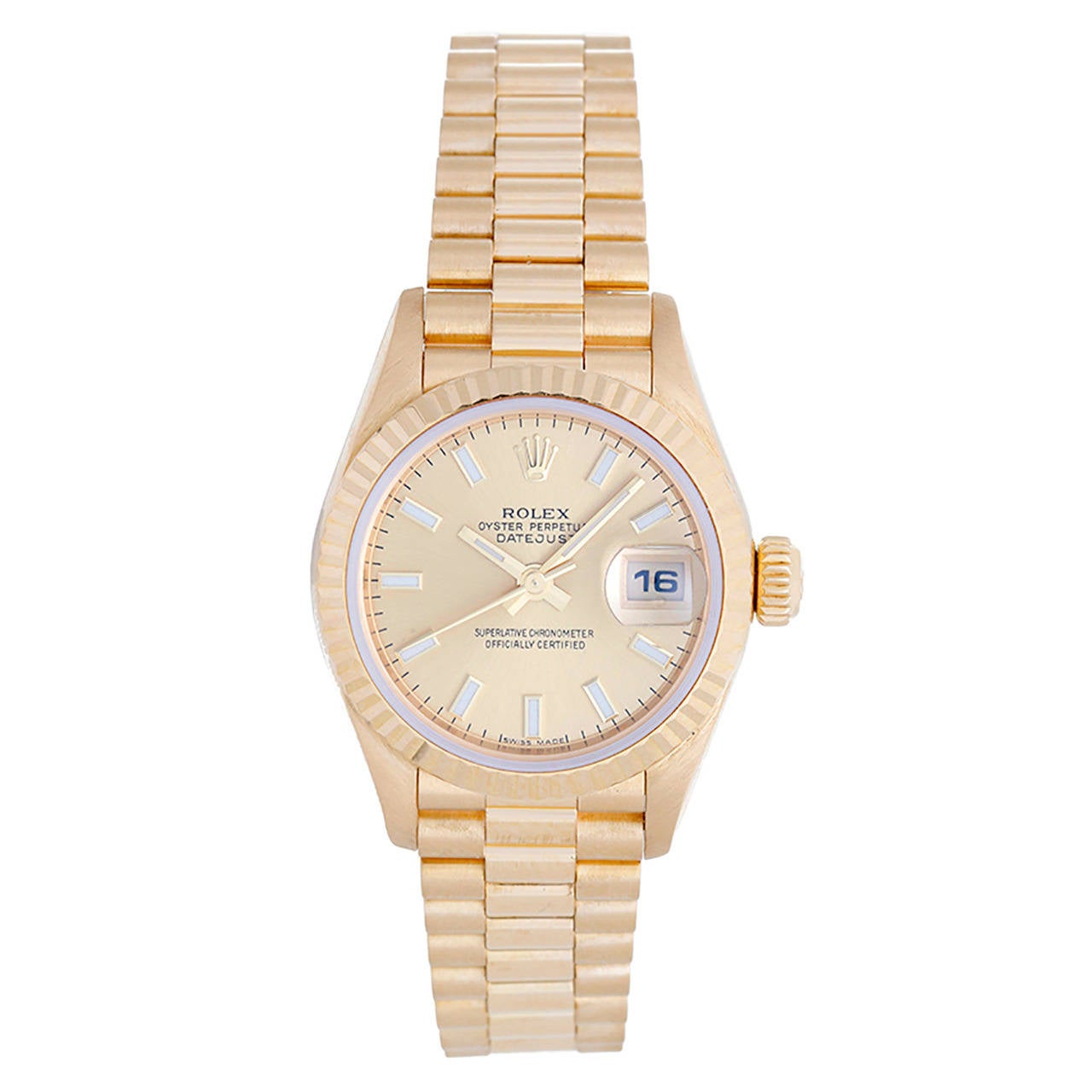 Rolex Lady's Yellow Gold Datejust Wristwatch Ref 79178