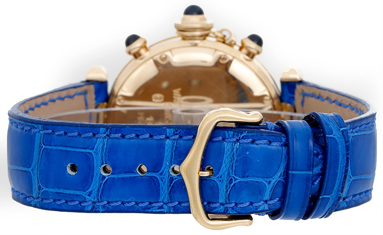 Cartier Yellow Gold Pasha Midsize Quartz Chronograph Wristwatch In Excellent Condition In Dallas, TX