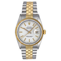 Rolex Stainless Steel and Yellow Gold Datejust Wristwatch Ref 16233