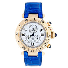 Cartier Yellow Gold Pasha Midsize Quartz Chronograph Wristwatch