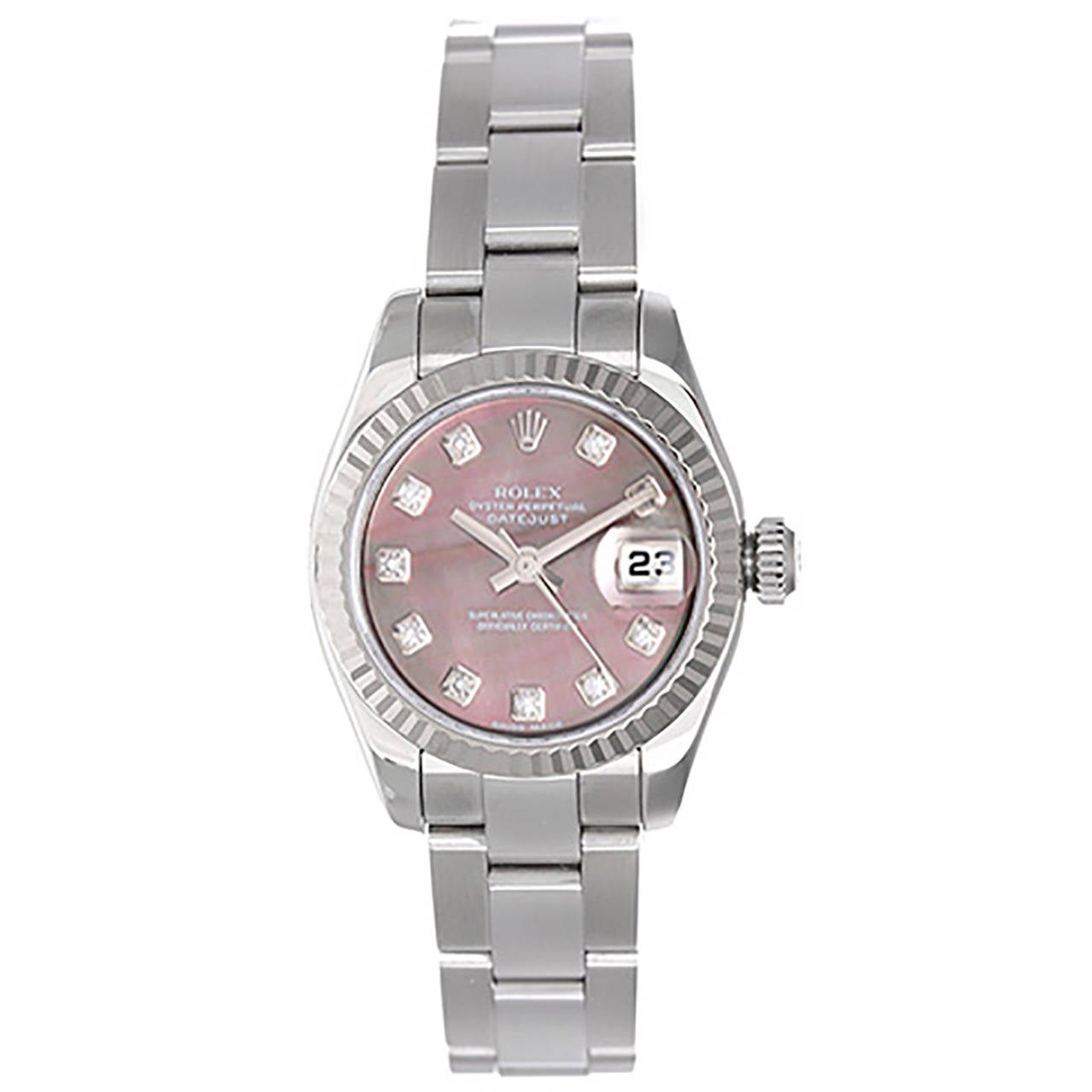 Rolex Lady's White Gold Datejust Wristwatch Ref 179179 with Mother-of-Pearl Dial