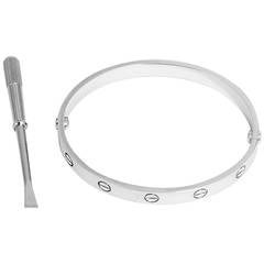 Vintage Cartier White Gold Love Bracelet with Screwdriver