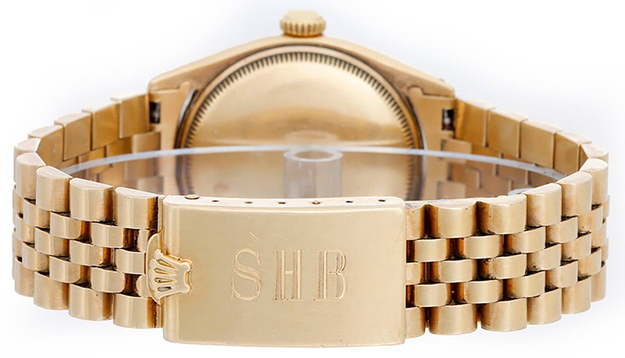 Rolex Yellow Gold Oyster Perpetual with Factory Diamond Dial Wristwatch Ref 6084