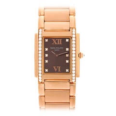 Patek Philippe Lady's Rose Gold Twenty-4 Wristwatch with Bracelet Ref 4910/11R