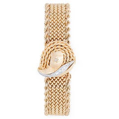 Luva Lady's Yellow Gold and Diamond Wristwatch with Concealed Dial
