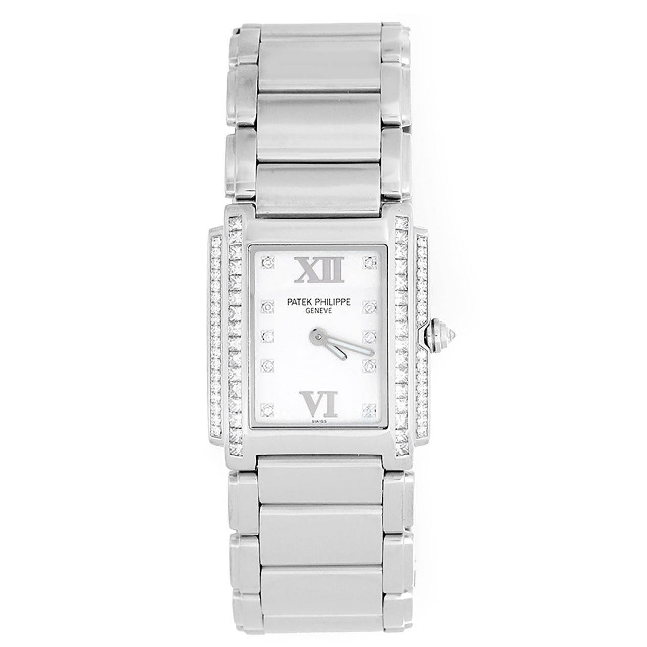 Patek Philippe Lady
s Stainless Steel and Diamond Twenty-4 Watch Ref 4910/10A