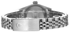 Rolex Lady's Stainless Steel Datejust Black Roman Dial Wristwatch Ref 79174