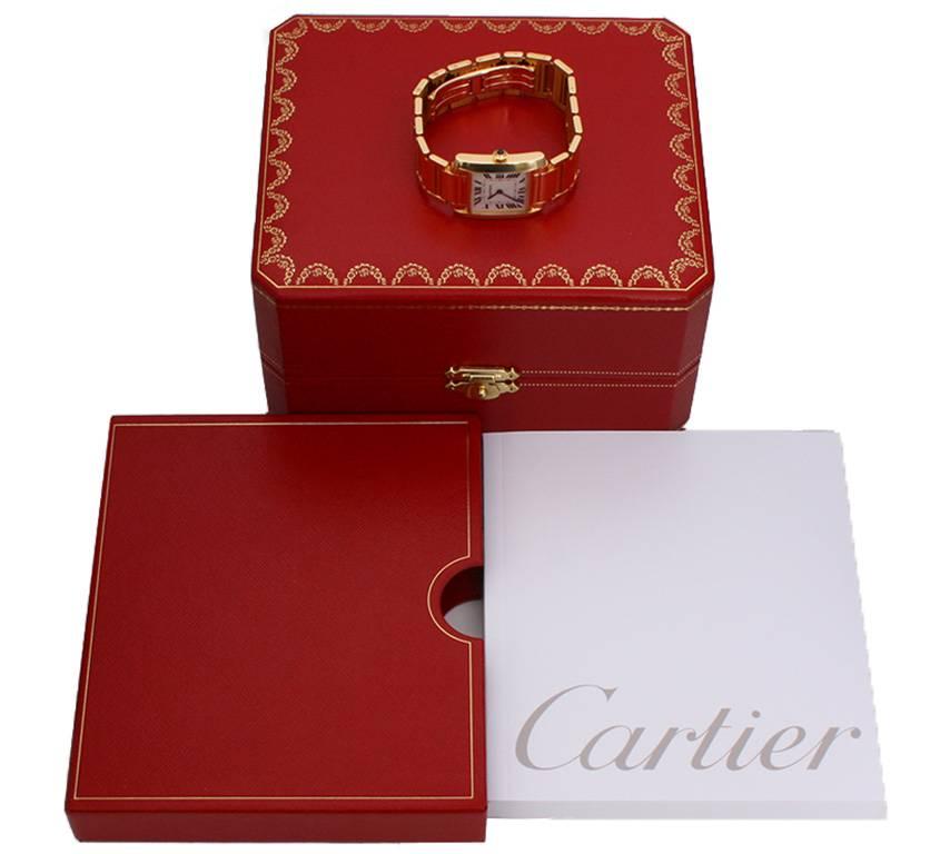 Cartier Yellow Gold Tank Francaise Wristwatch Ref W50014N2 In Excellent Condition In Dallas, TX