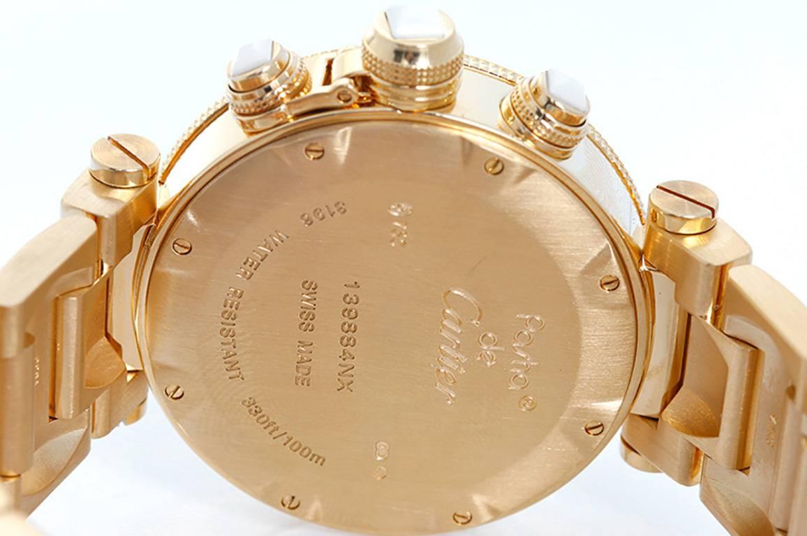Cartier Lady's Yellow Gold Pasha Seatimer Chronograph Wristwatch  In Excellent Condition In Dallas, TX