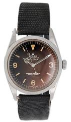 Vintage Rolex Explorer Men's Steel Watch Rare  Tropical Gilt Dial Mod. 1016