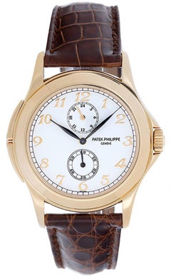 Vintage Patek Philippe Yellow Gold Travel Time Automatic Wristwatch Ref 5134J-001