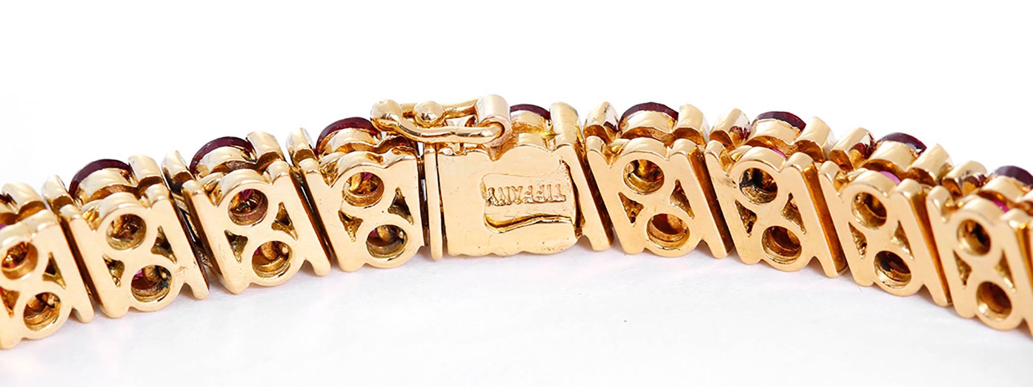 Tiffany & Co. Ruby Gold Bracelet In Excellent Condition In Dallas, TX