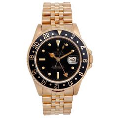 Rolex Yellow Gold GMT Master Automatic Wristwatch Ref 16758 