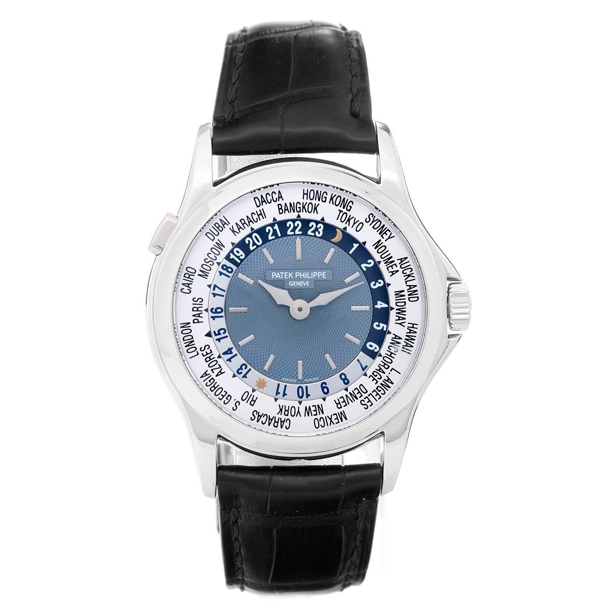 Women's or Men's Patek Philippe Platinum World Time Complicated Automatic Wristwatch  Ref 5110 P