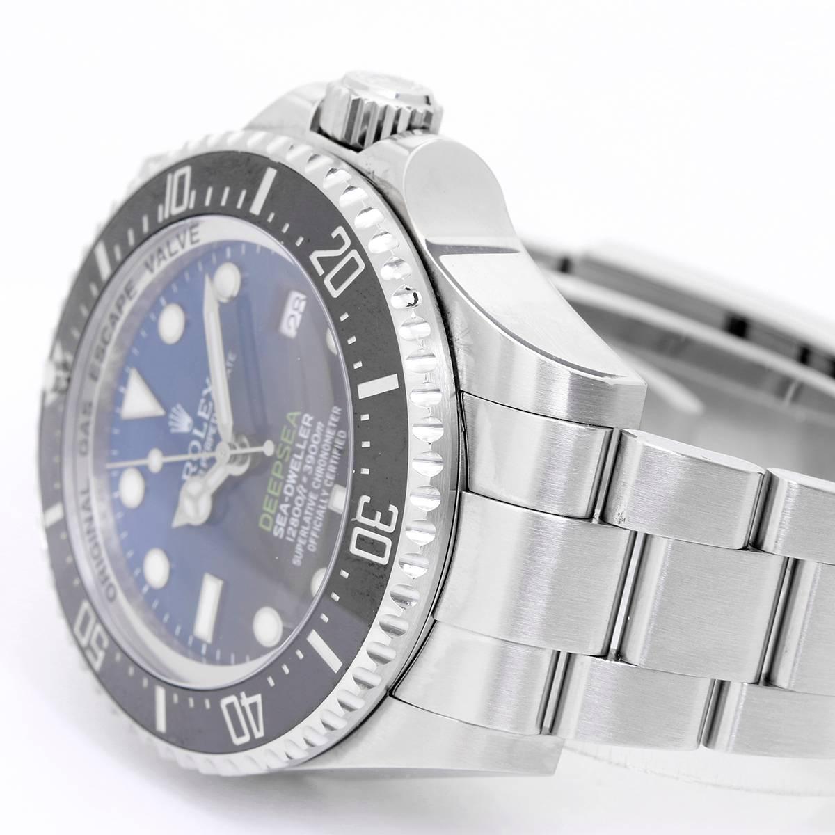 Rolex Stainless Steel Sea Dweller-Deepsea Blue Wristwatch Ref 116660  In Excellent Condition In Dallas, TX