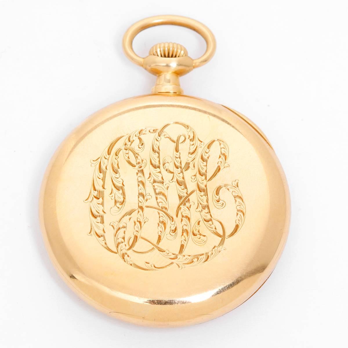 Patek Philippe & Co. Yellow Gold Open Face Dress Pocket Watch In Excellent Condition In Dallas, TX
