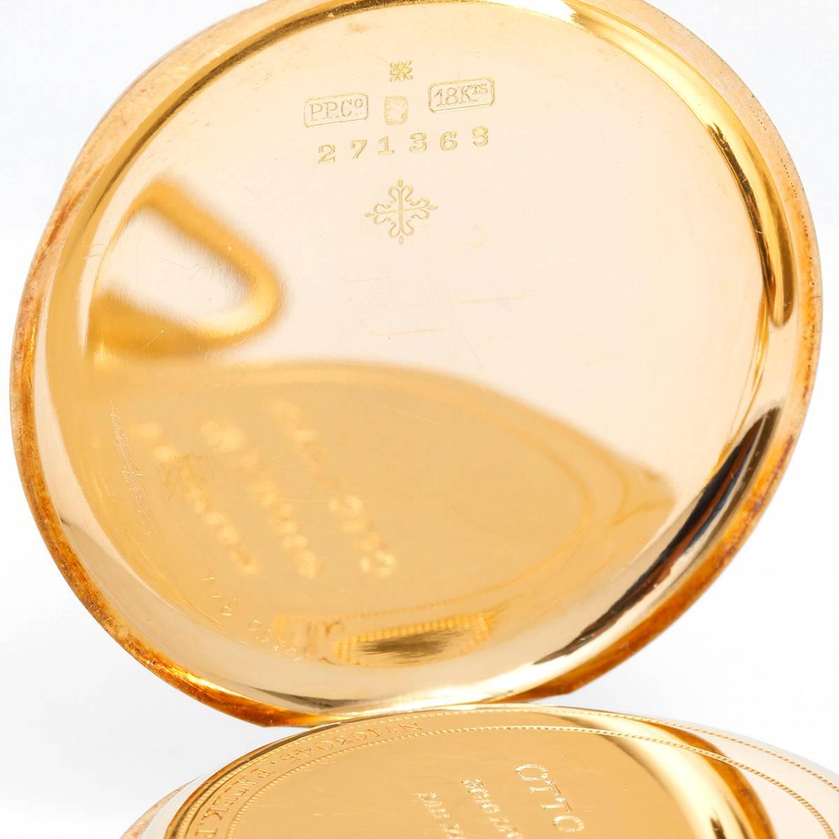 Men's Patek Philippe & Co. Yellow Gold Open Face Dress Pocket Watch