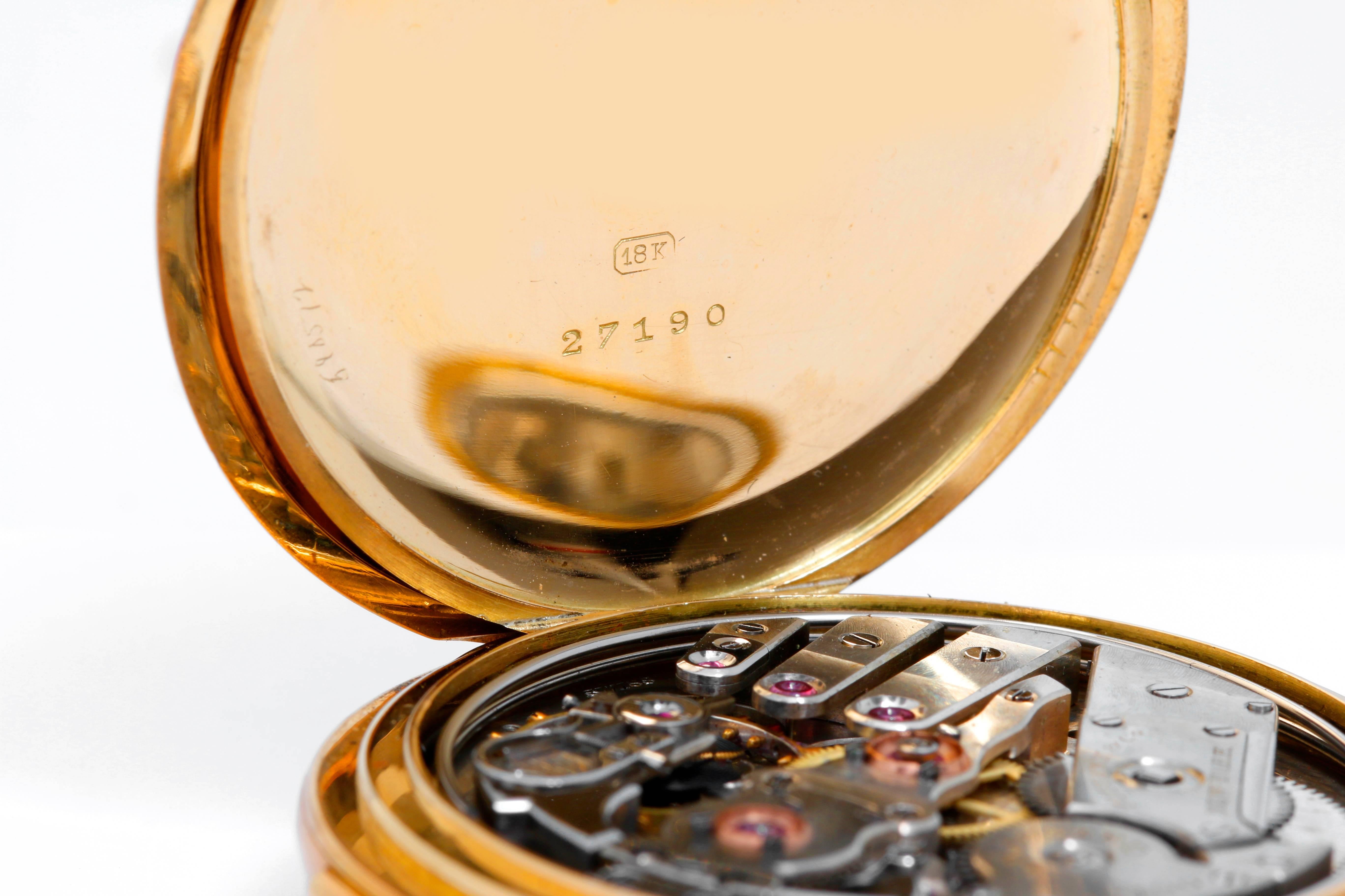 Tiffany & Co. Minute Repeater Gold Pocket Watch In Excellent Condition In Dallas, TX