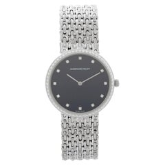 Orologio Audemars Piguet con quadrante Black Diamond e bracciale intrecciato in oro bianco 18 carati