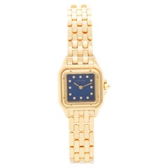 Cartier WF3254B9 1280 18K Gold Panthere Rare Blue Dial Ladies Watch Cartier Box