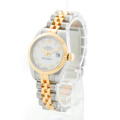 Reloj Rolex Datejust para mujer, bicolor, con esfera blanca, 179173