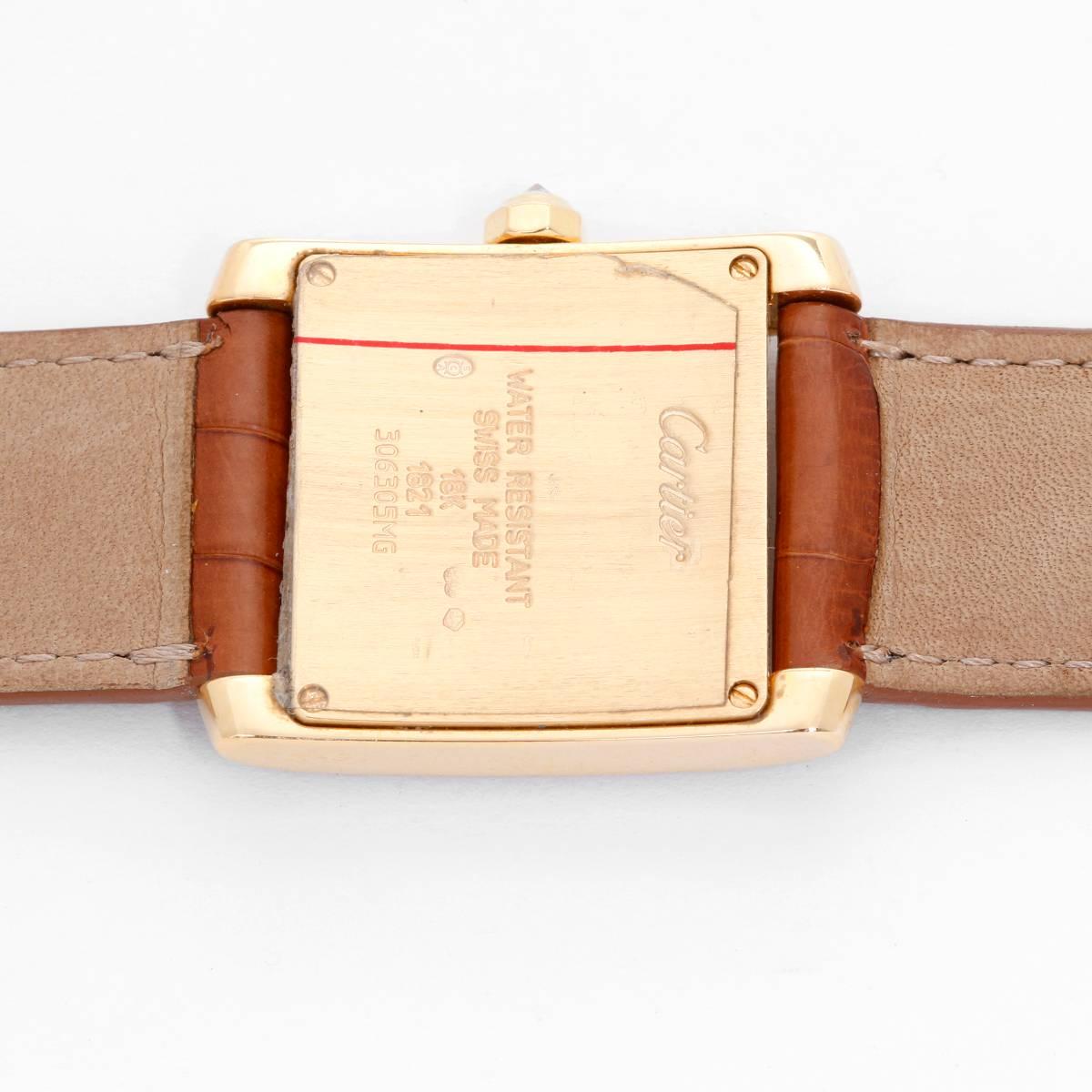 Women's or Men's Cartier Yellow Gold Tank Francaise Midsize Quartz Wristwatch