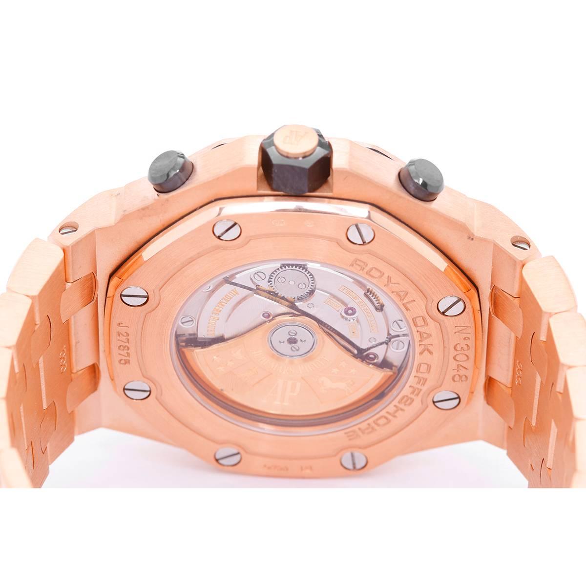 Audemars Piguet Rose gold Royal Oak Offshore Chronograph Automatic Wristwatch In Excellent Condition In Dallas, TX