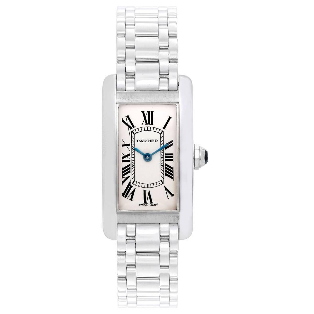 Cartier Ladies White Gold Tank Americaine Quartz wristwatch ref W26019L1