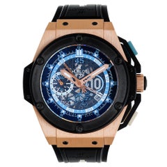 Hublot Rose Gold Big Bang King Power Diego Maradona Skeleton Dial Wristwatch