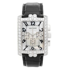 Harry Winston White Gold Diamond Avenue C Chrono Automatic Wristwatch