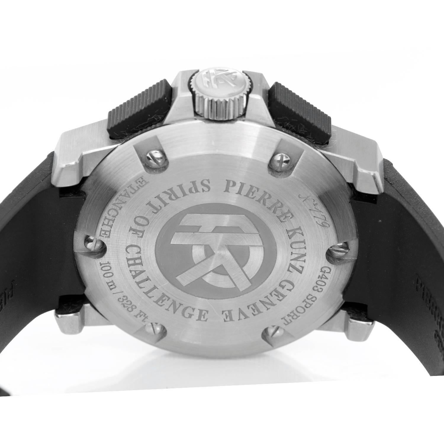 Pierre Kunz Stainless Steel Spirit of Challenge Automatic Wristwatch In Excellent Condition In Dallas, TX