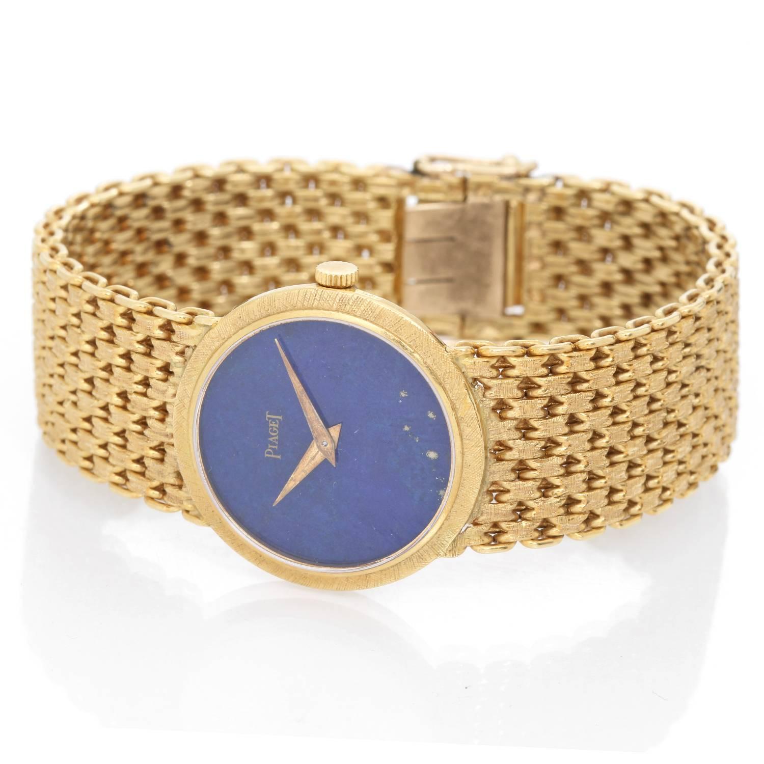 Piaget Ladies 18K Mechanical wind with Blue Lapis Dial. Pre-Owned with Piaget Box.
