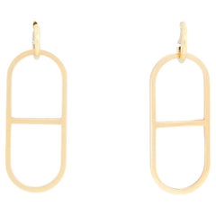 18 Karat Yellow Gold Link Hoop Earrings