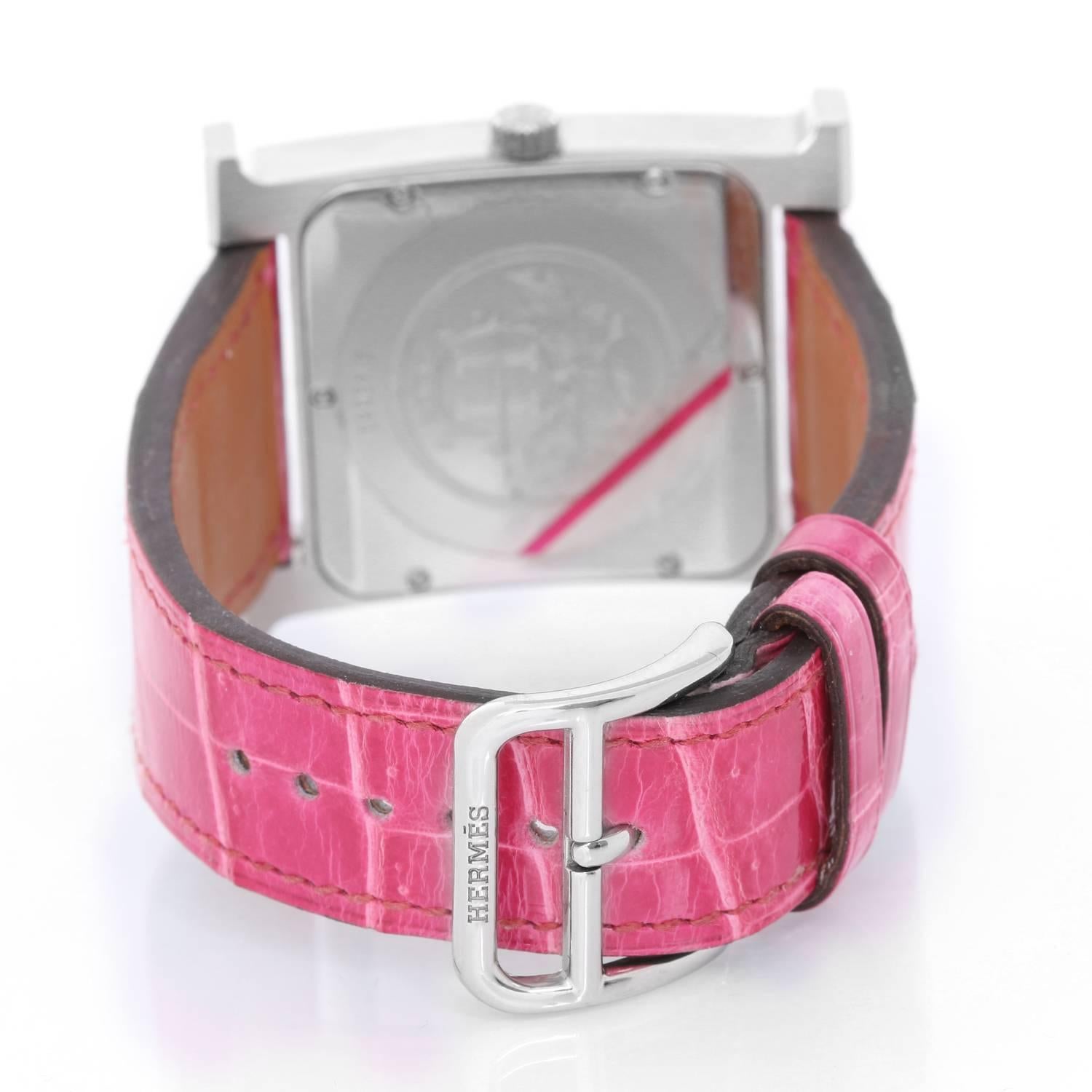 Hermes Ladies Stainless Steel Heure H Quartz Wristwatch 1