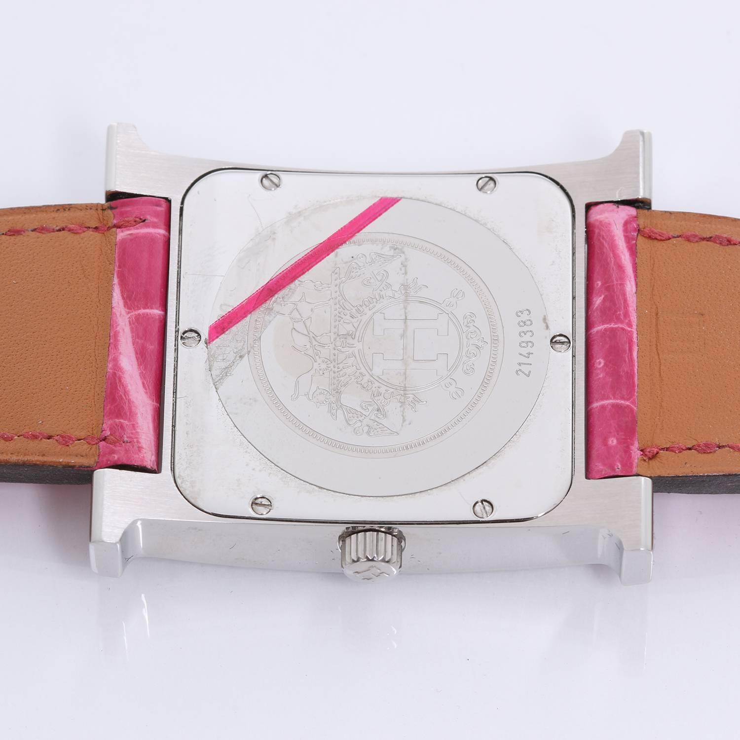 Hermes Ladies Stainless Steel Heure H Quartz Wristwatch 2