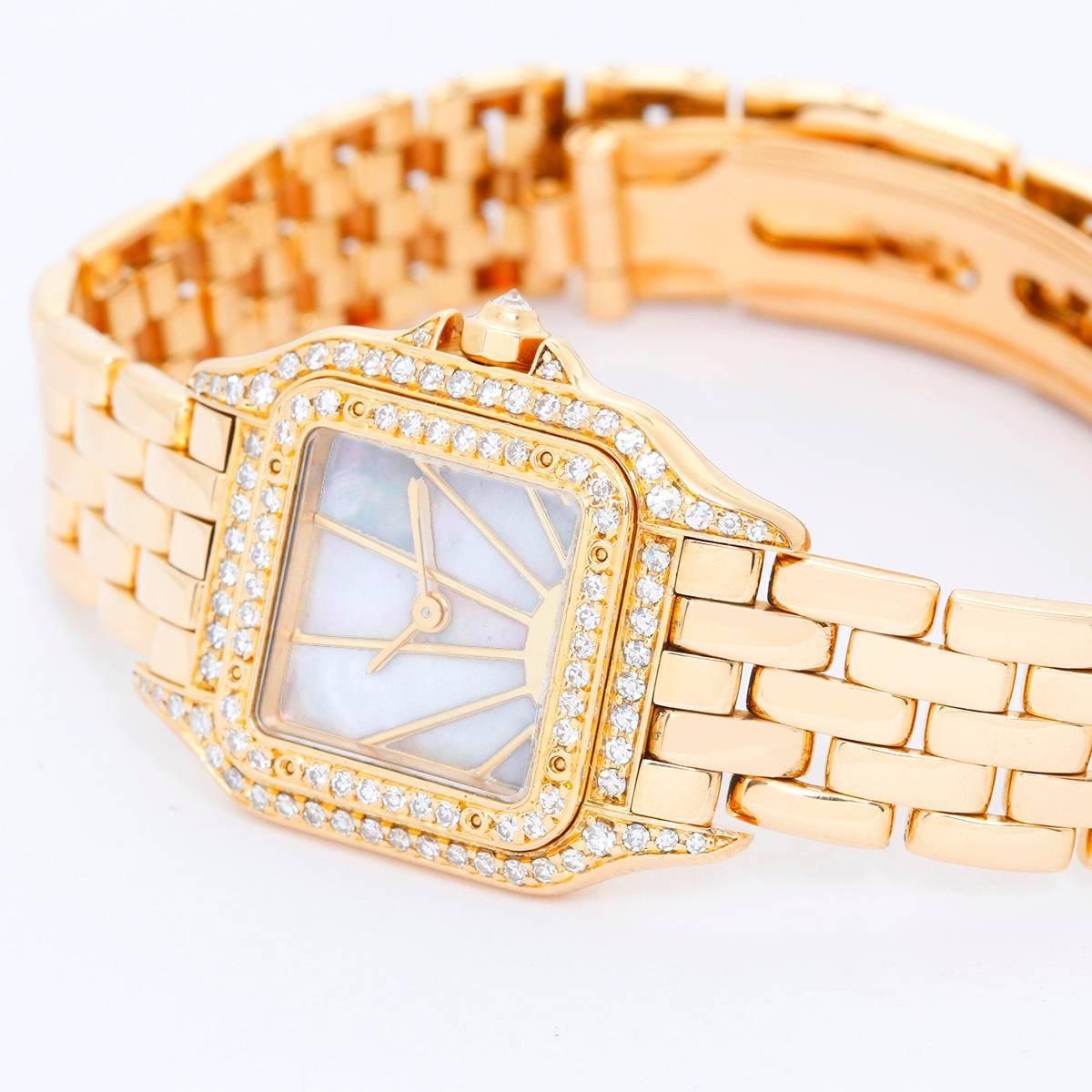 Cartier Ladies Yellow Gold Panther Panthere Quartz Wristwatch Ref W25022B9 In Excellent Condition In Dallas, TX