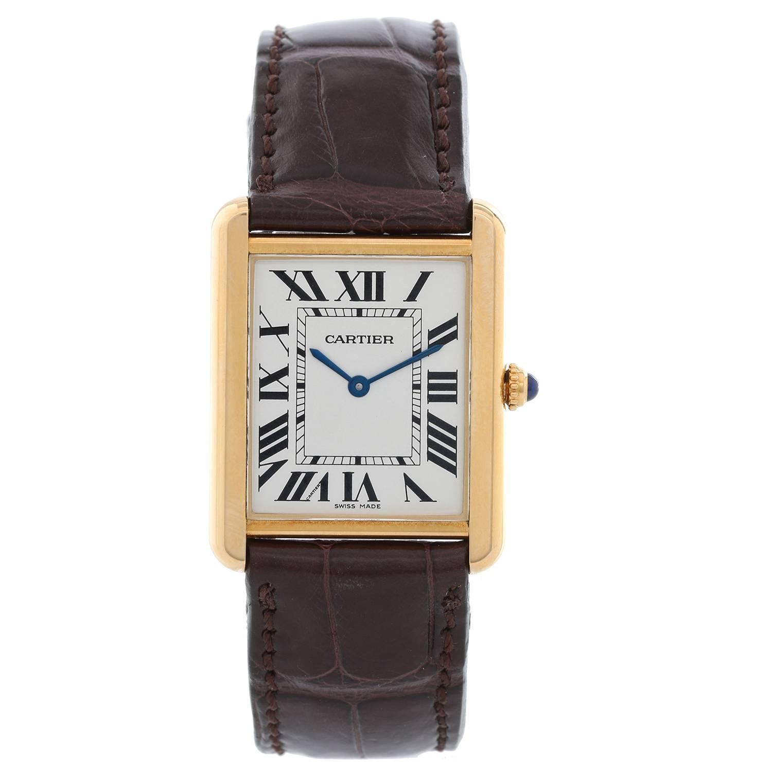 Cartier Yellow Gold Tank Solo Quartz Wristwatch