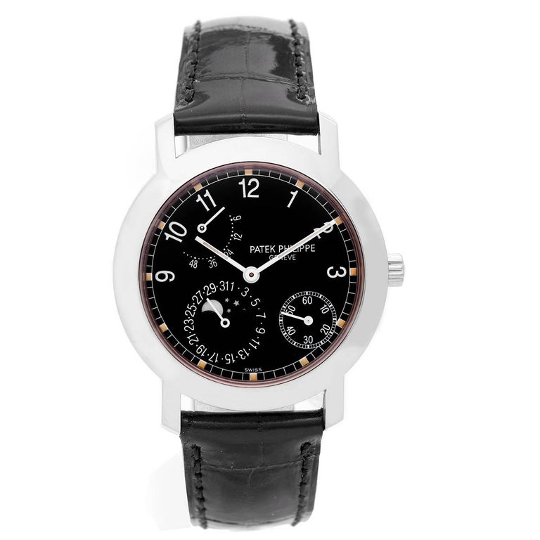 Patek Philippe White Gold Annual Calendar Automatic Wristwatch Ref 5055