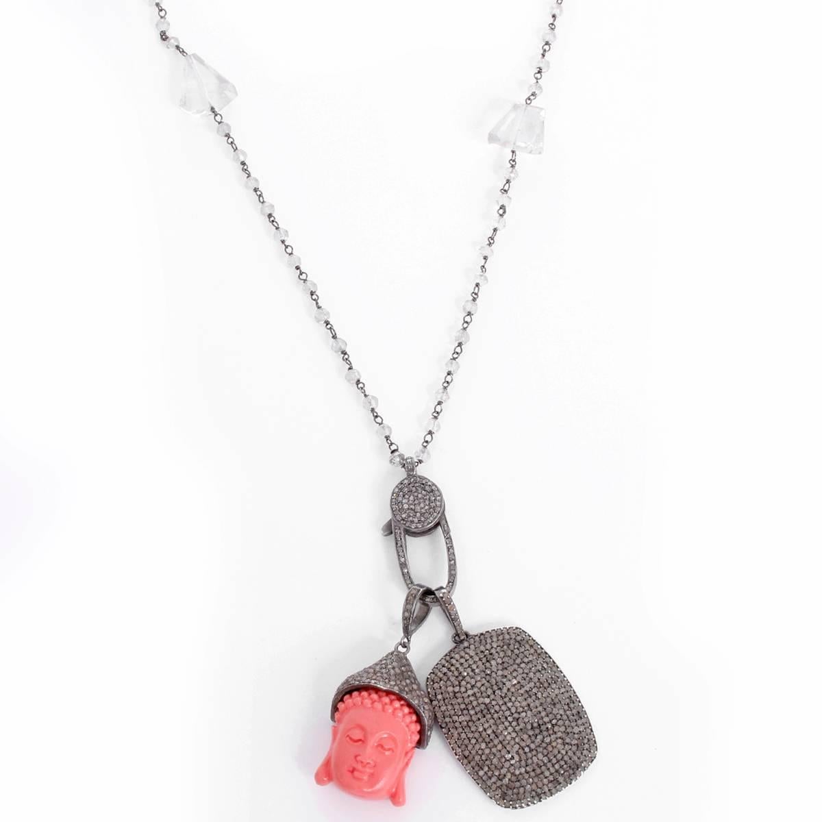clear buddha necklace