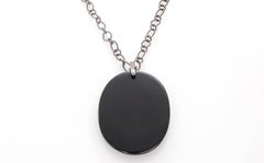 Boho Oxidized Sterling Silver, Diamond and Onyx Necklace