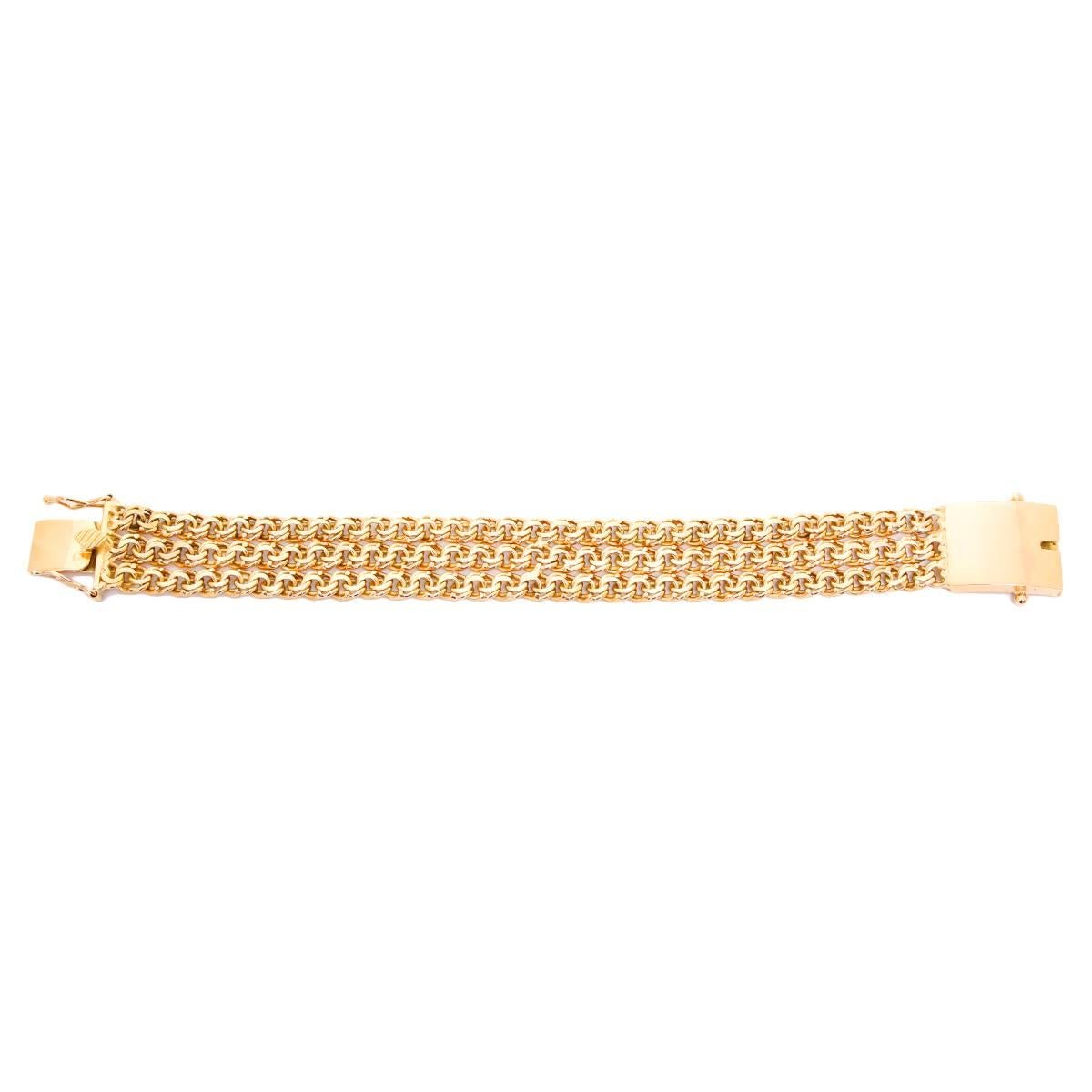 Yellow Gold Double Fancy Link Chain Bracelet