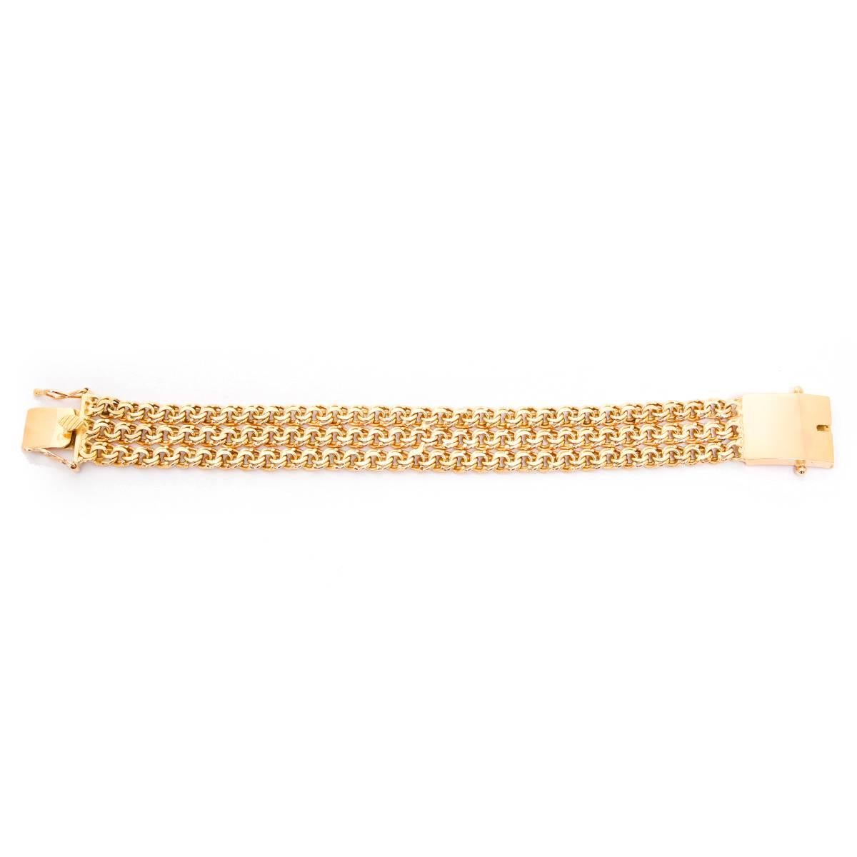 Women's Yellow Gold Double Fancy Link Chain Bracelet