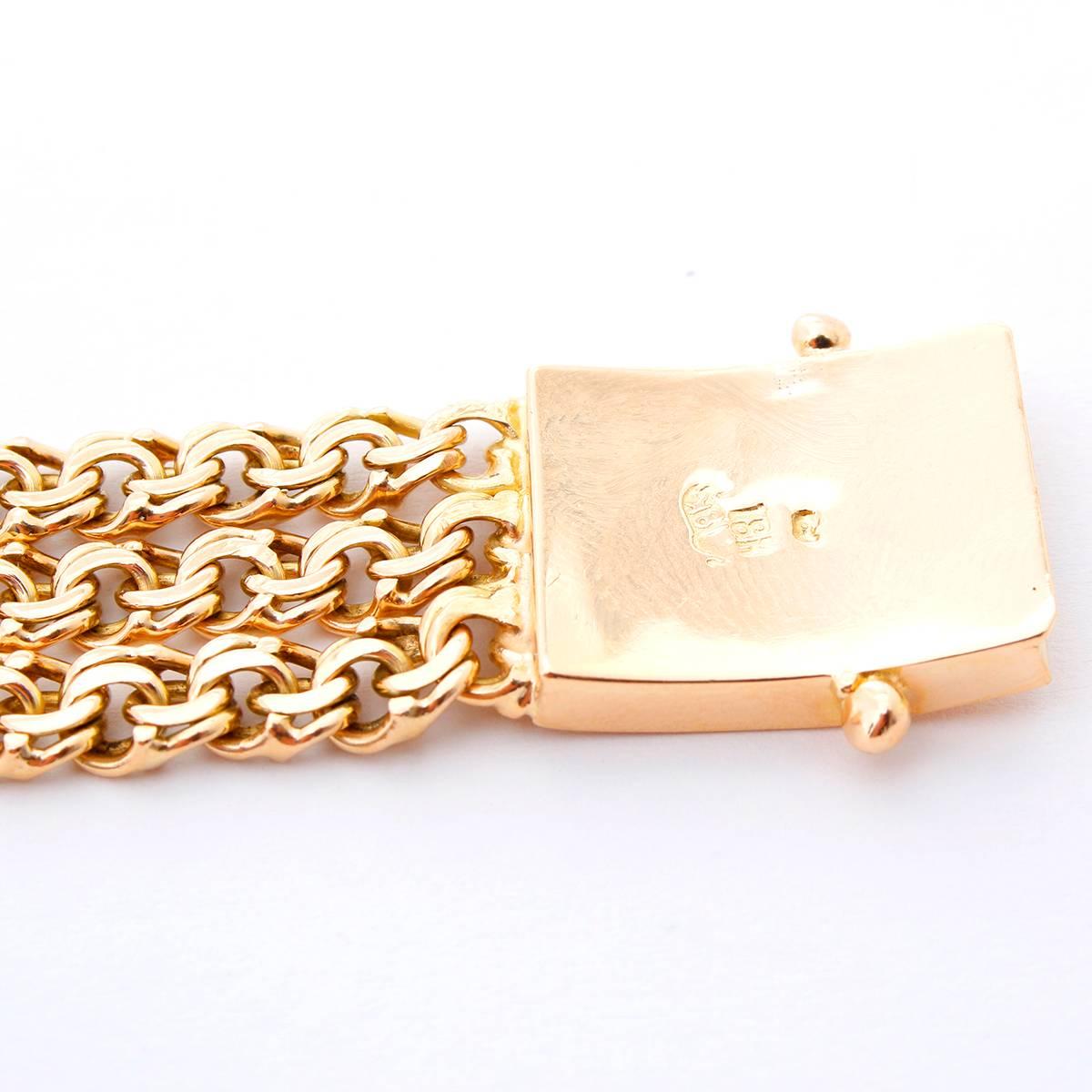 Yellow Gold Double Fancy Link Chain Bracelet 2