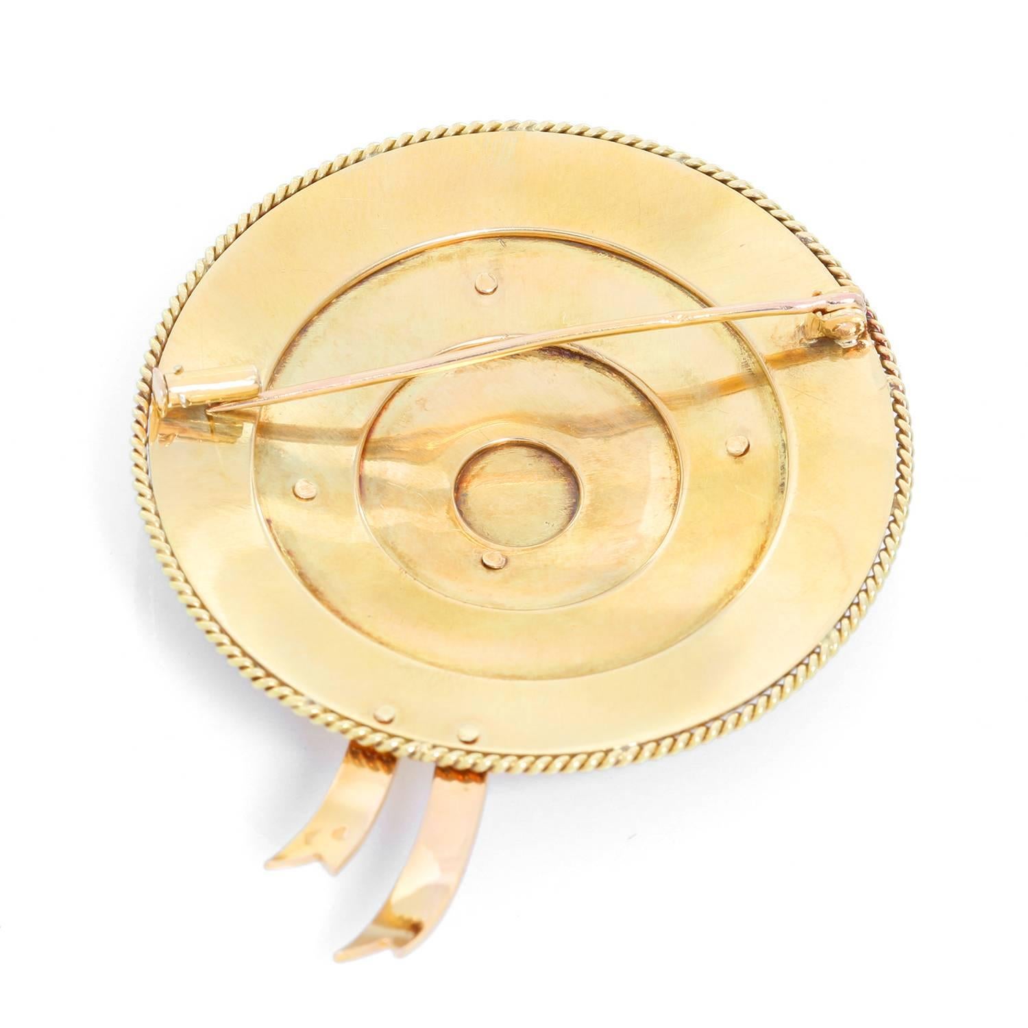 18K Yellow Gold Hat Brooch - . Adorable hat with delicate workmanship on 18K yellow gold. Total weight 27.1 grams. Total length 2.625