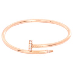 Cartier Juste Un Clou 18 Karat Pink Gold and Pave Diamond Bracelet