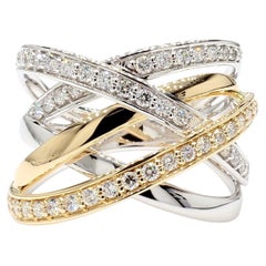 Natural White Round Diamond .61 Carat TW Gold Cocktail Ring