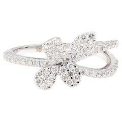 Natural White Round Diamond 0.66 Carat TW White Gold Cocktail Band