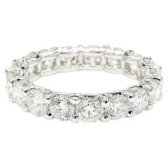 Natural White Round Diamond 3.60 Carat TW White Gold Eternity Band
