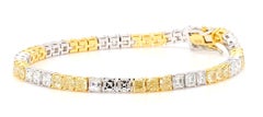 Natural Yellow Cushion Diamond 9.19 Carat TW Gold Bracelet
